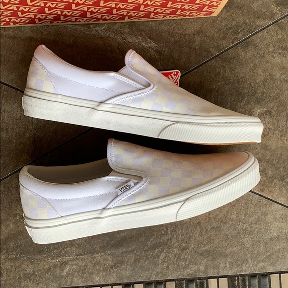 “VANS CLASSIC SLIP ON CHECKERBOARD TRUE WHITE Mens - Picture 3 of 16